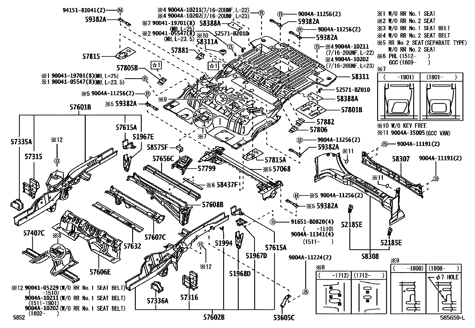 5852 — REAR FLOOR PANEL & REAR FLOOR MEMBER