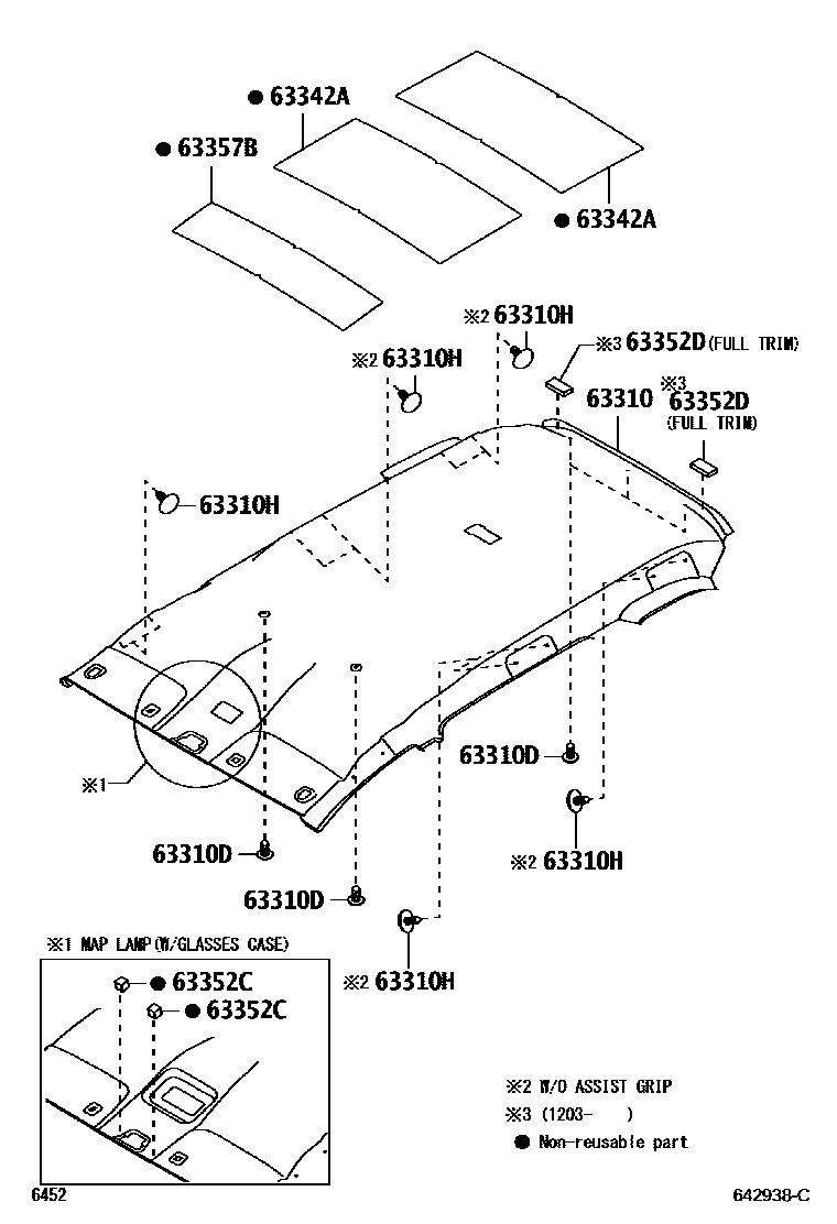 6452 — ROOF HEADLINING & SILENCER PAD