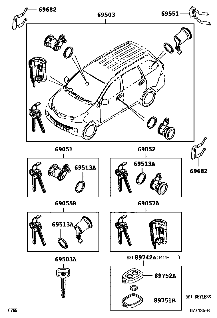 6765 — LOCK CYLINDER SET