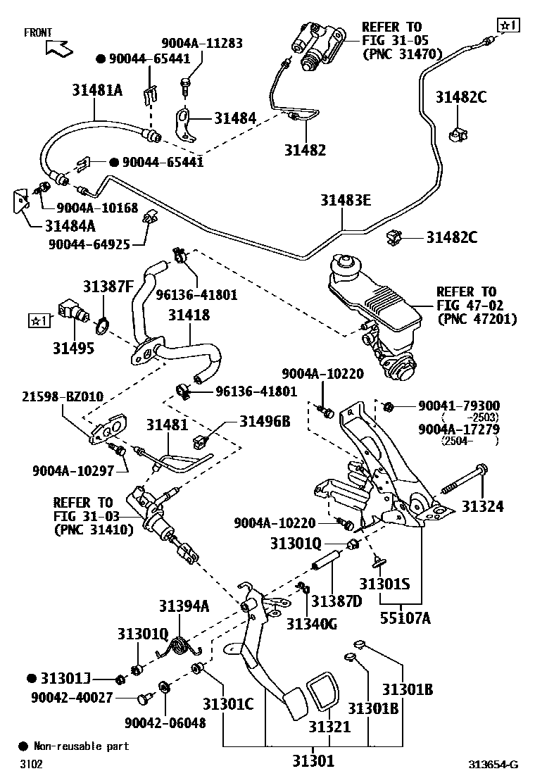 3102 — CLUTCH PEDAL & FLEXIBLE HOSE