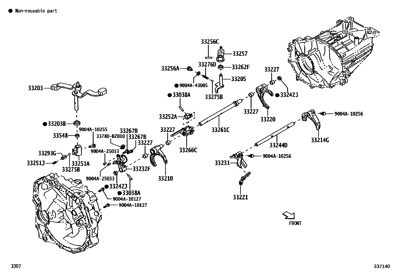 3307 — GEAR SHIFT FORK & LEVER SHAFT (MTM)