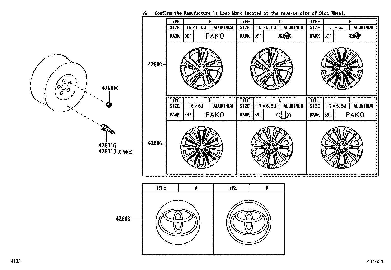 4103 — DISC WHEEL & WHEEL CAP