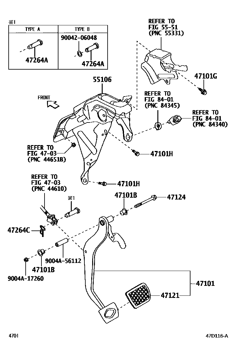 4701 — BRAKE PEDAL & BRACKET