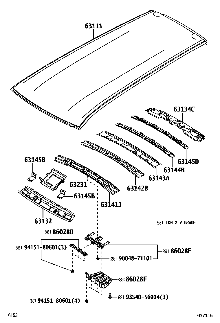 6153 — ROOF PANEL & BACK PANEL