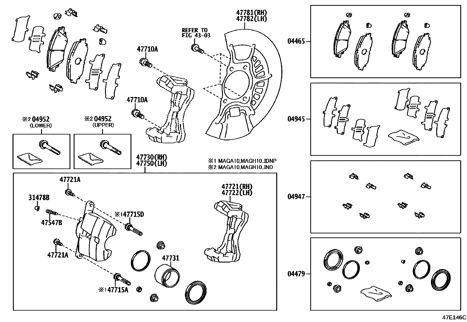 4705 — FRONT DISC BRAKE CALIPER & DUST COVER