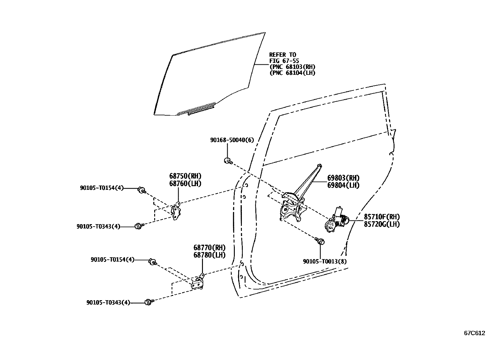 6757 — REAR DOOR WINDOW REGULATOR & HINGE