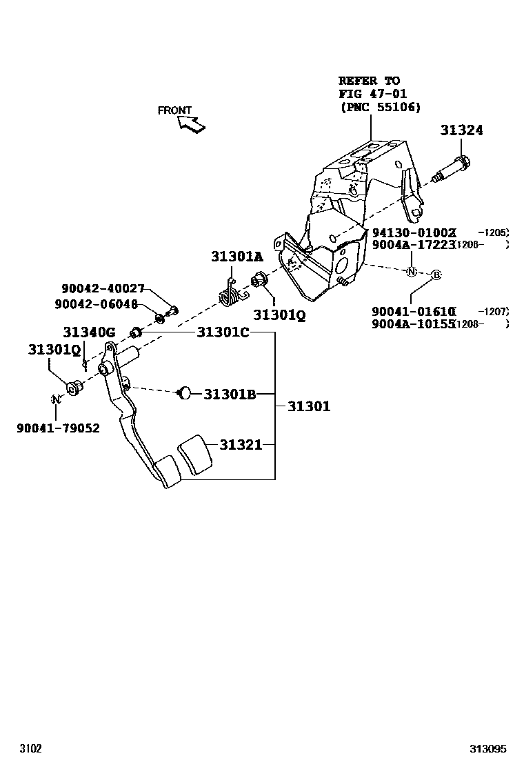 3102 — CLUTCH PEDAL & FLEXIBLE HOSE