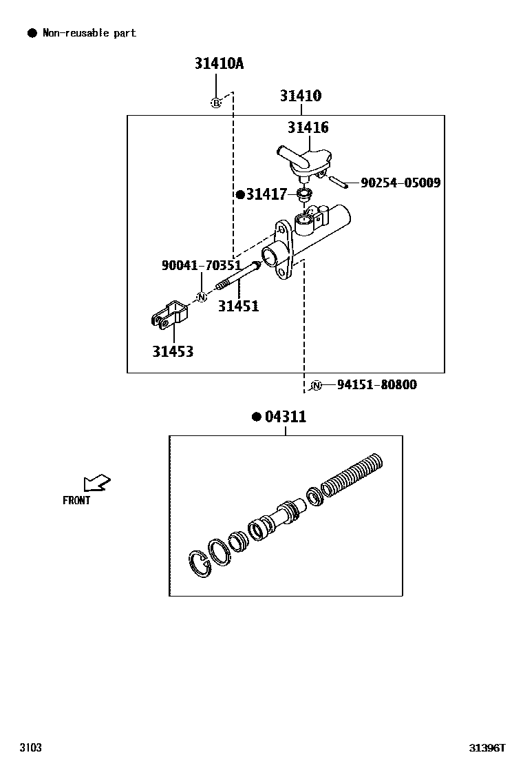 3103 — CLUTCH MASTER CYLINDER