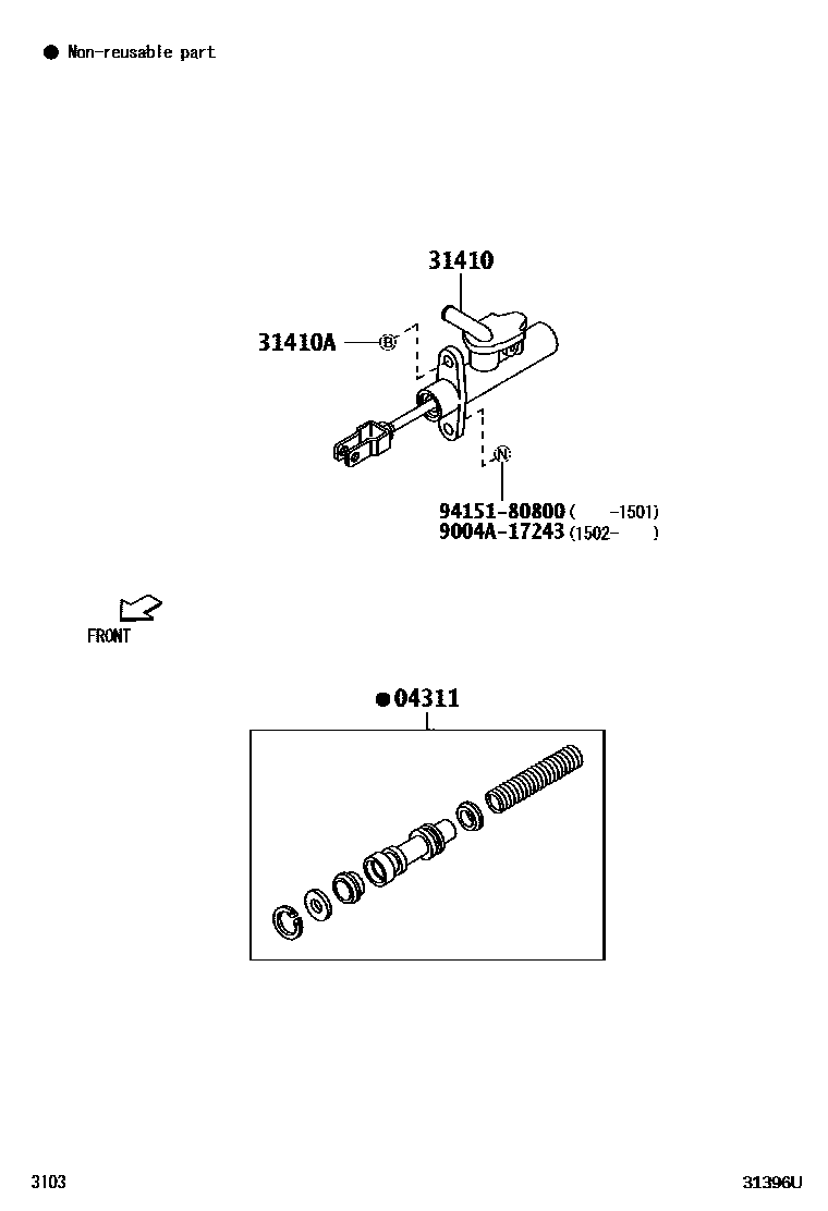 3103 — CLUTCH MASTER CYLINDER