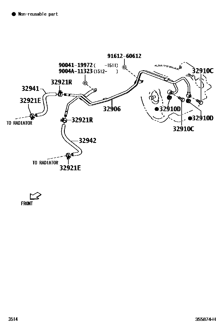 3514 — OIL COOLER & TUBE (ATM)