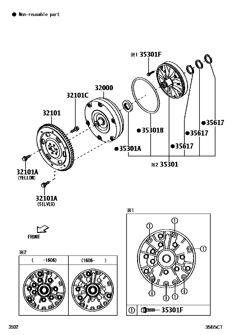 3502 — TORQUE CONVERTER, FRONT OIL PUMP & CHAIN (ATM)