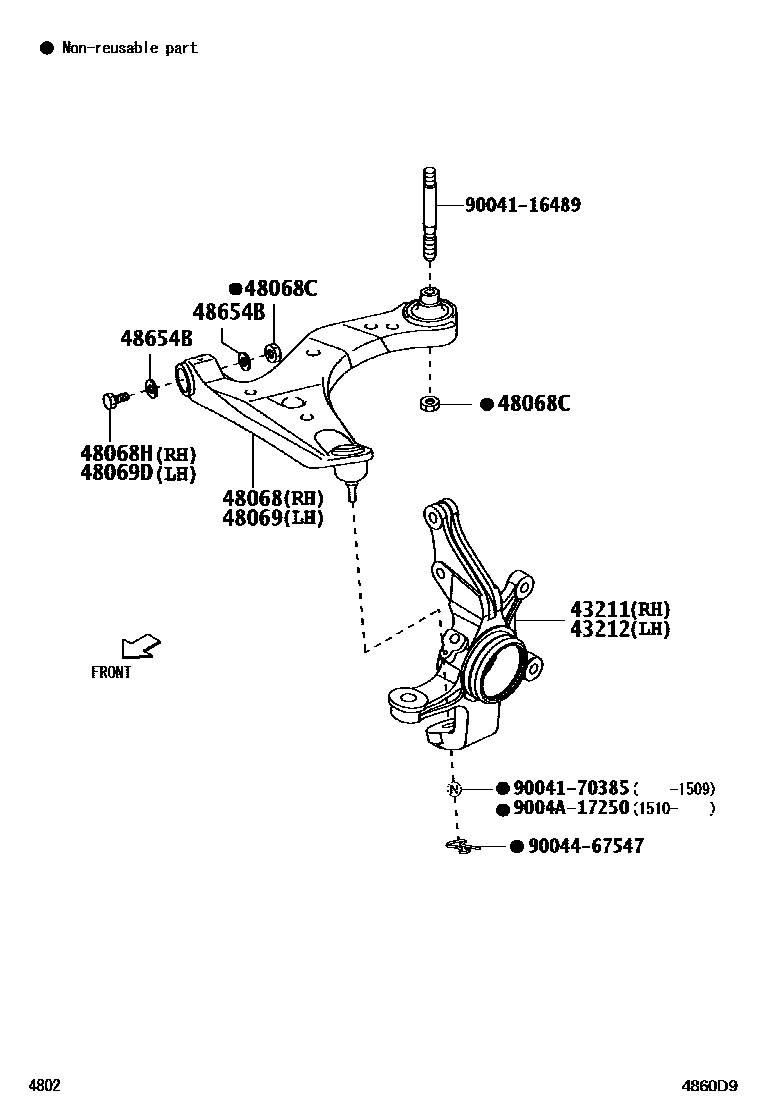 4802 — FRONT AXLE ARM & STEERING KNUCKLE