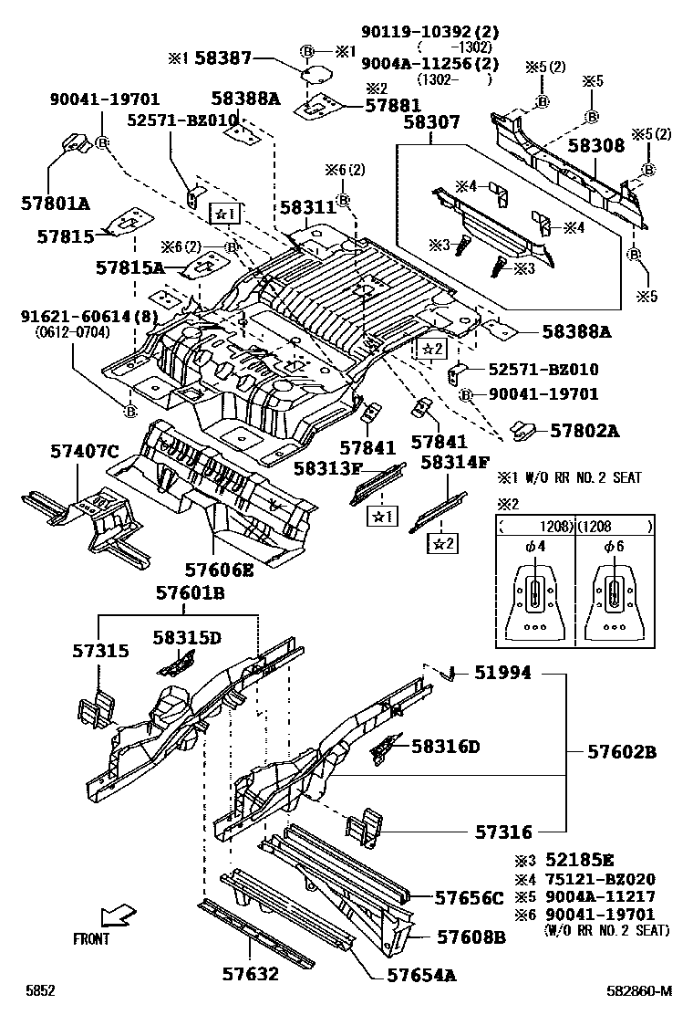 5852 — REAR FLOOR PANEL & REAR FLOOR MEMBER