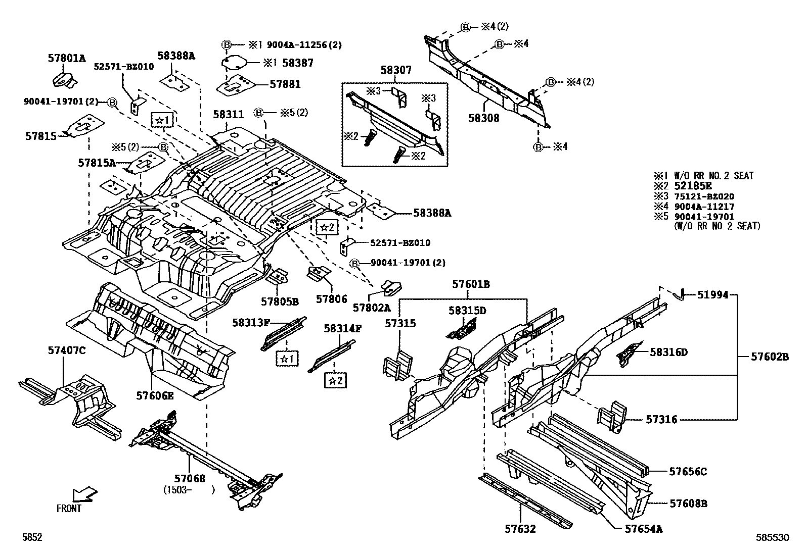 5852 — REAR FLOOR PANEL & REAR FLOOR MEMBER