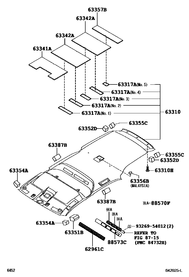 6452 — ROOF HEADLINING & SILENCER PAD