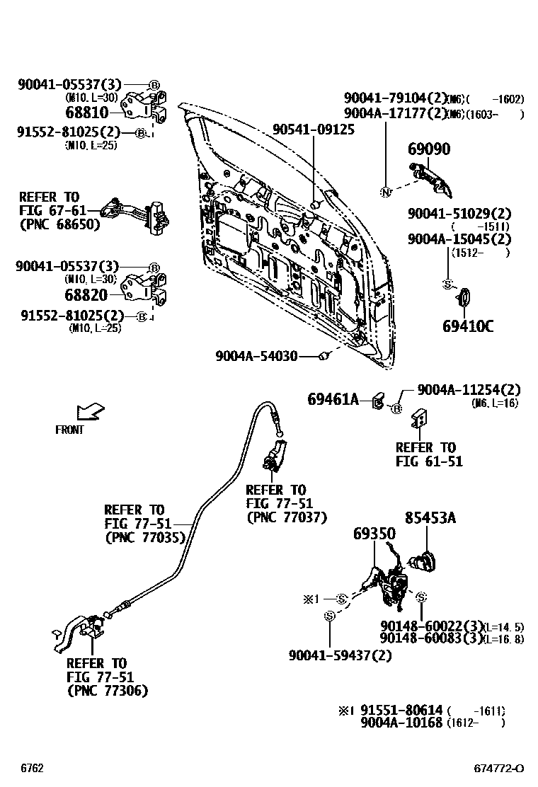 6762 — BACK DOOR LOCK & HINGE
