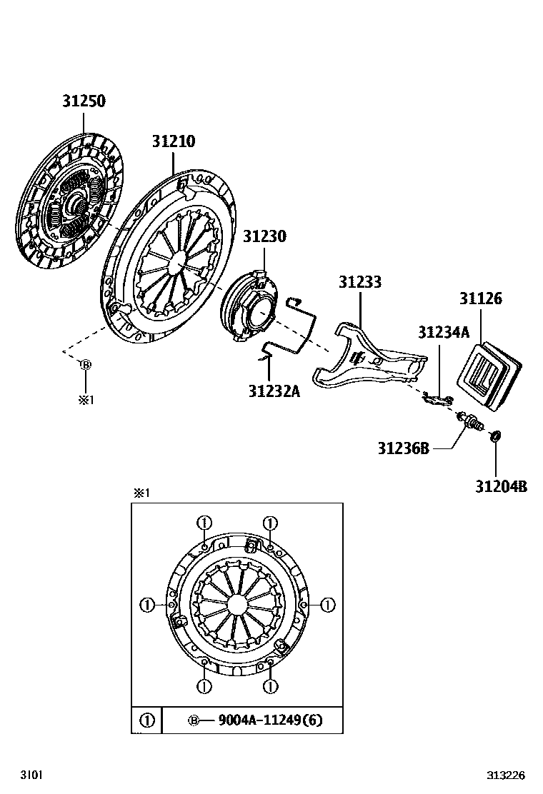 3101 — CLUTCH & RELEASE FORK
