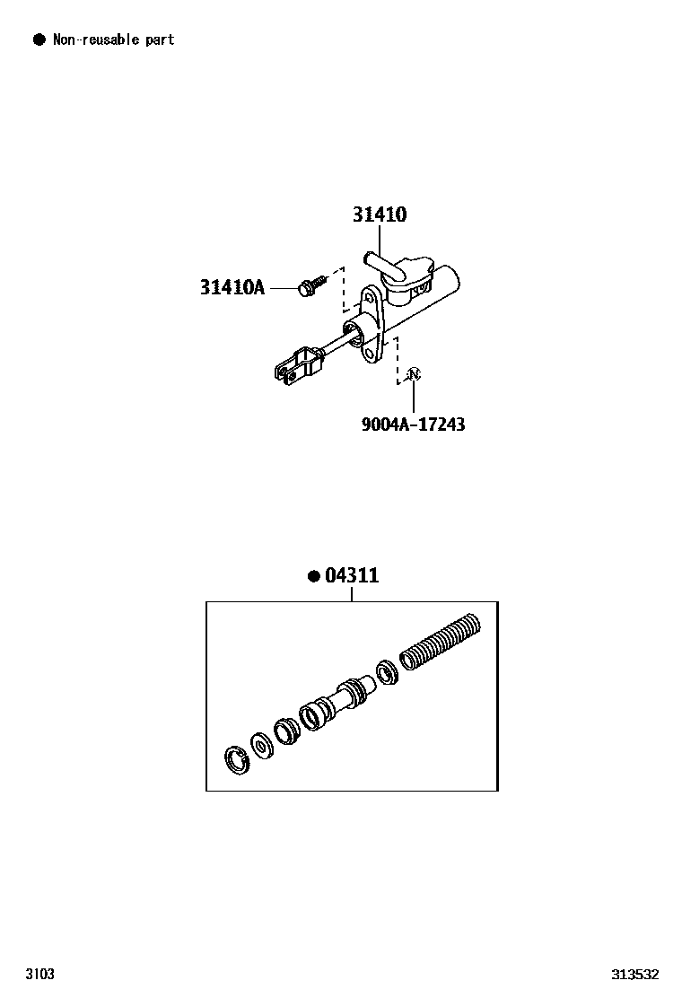 3103 — CLUTCH MASTER CYLINDER