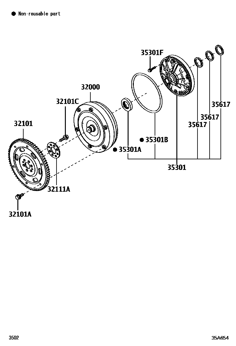 3502 — TORQUE CONVERTER, FRONT OIL PUMP & CHAIN (ATM)