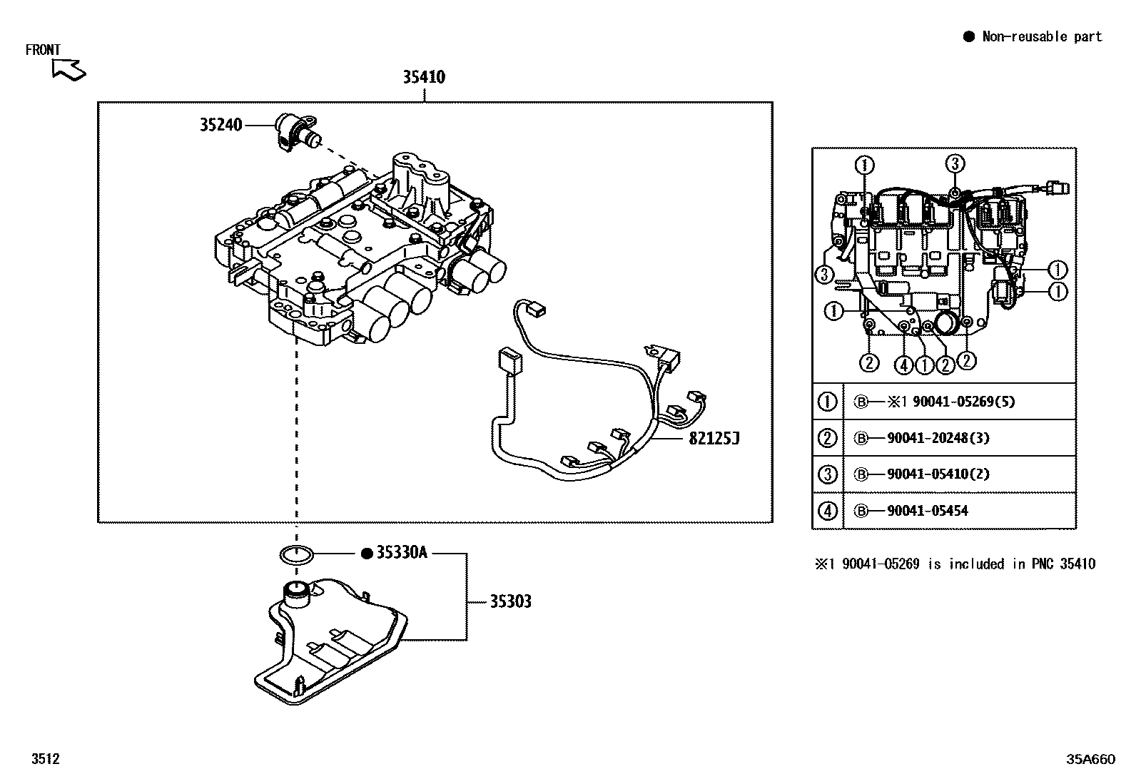 3512 — VALVE BODY & OIL STRAINER (ATM)
