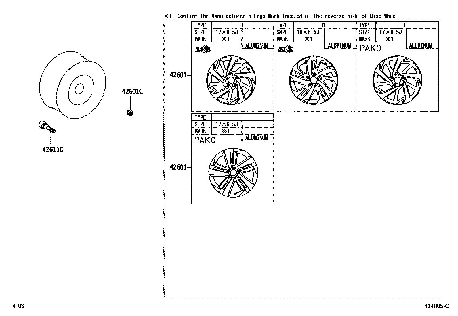 4103 — DISC WHEEL & WHEEL CAP