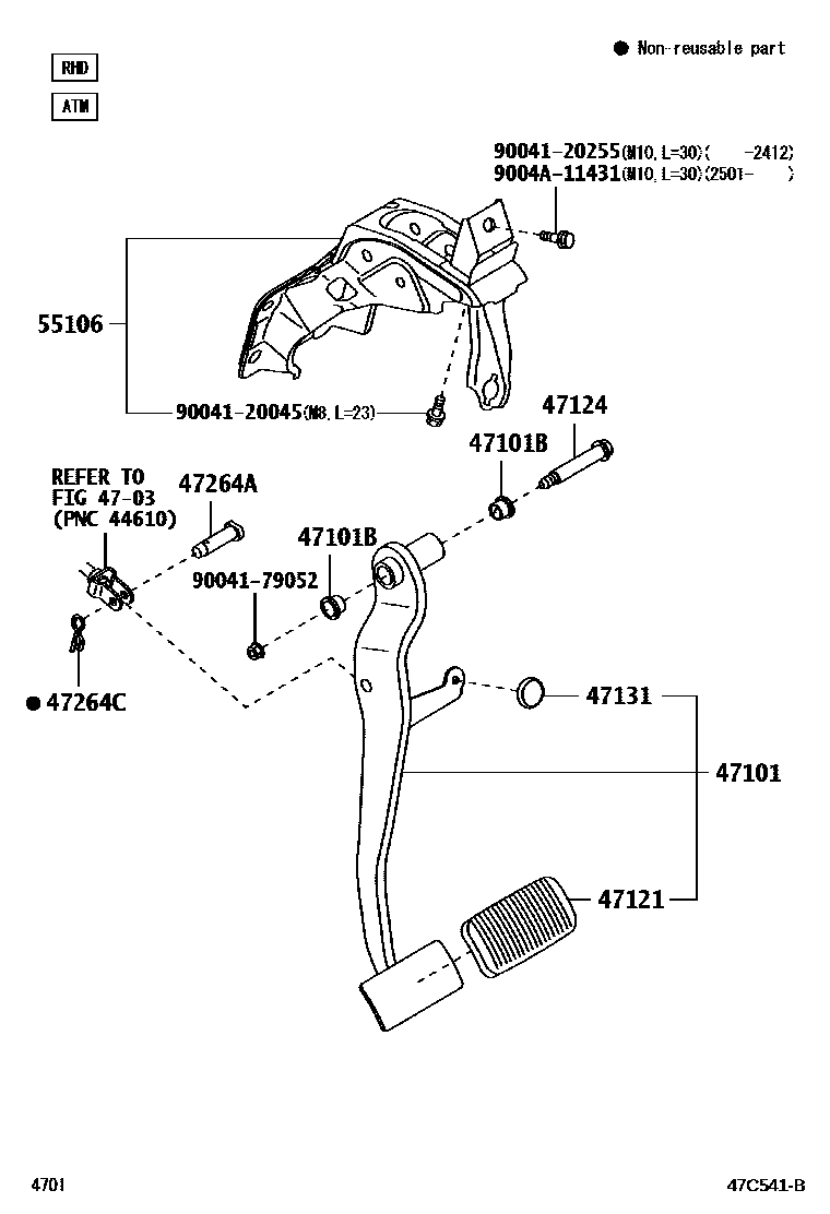 4701 — BRAKE PEDAL & BRACKET