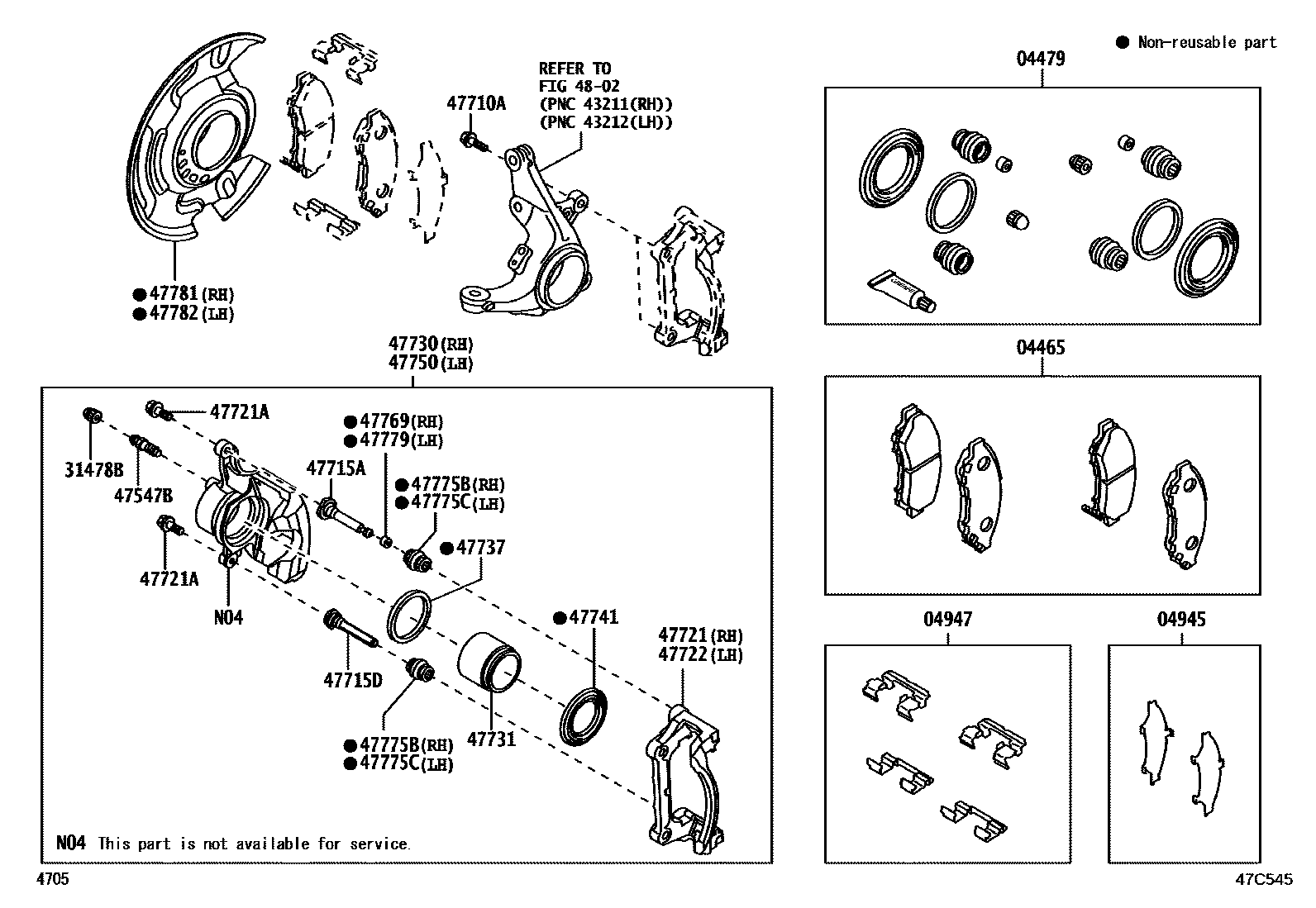 4705 — FRONT DISC BRAKE CALIPER & DUST COVER