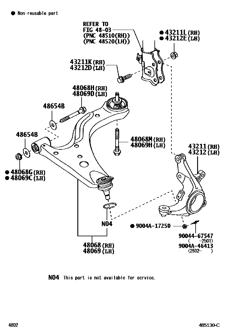 4802 — FRONT AXLE ARM & STEERING KNUCKLE
