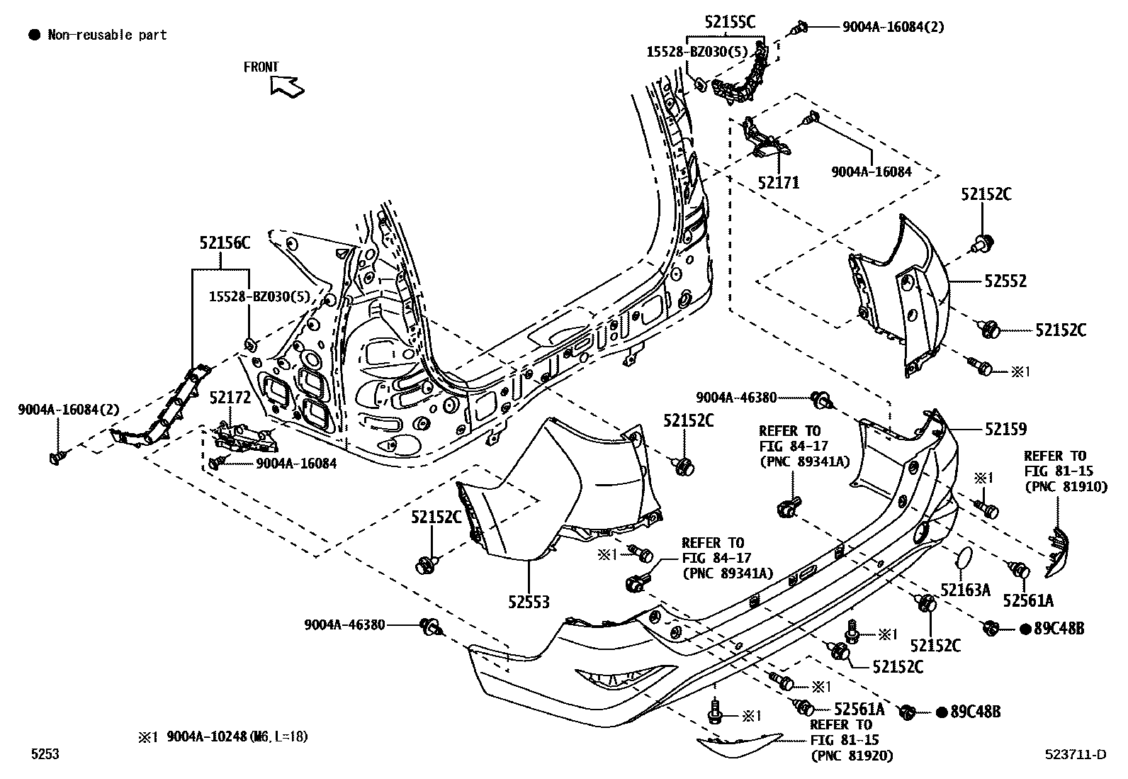 5253 — REAR BUMPER & BUMPER STAY