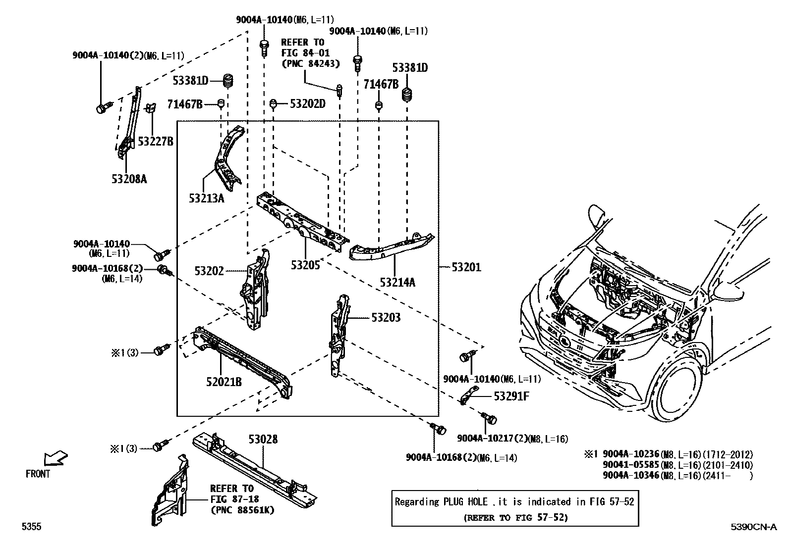 5355 — FRONT FENDER APRON & DASH PANEL