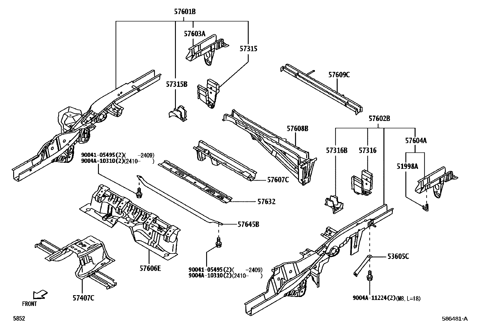 5852 — REAR FLOOR PANEL & REAR FLOOR MEMBER