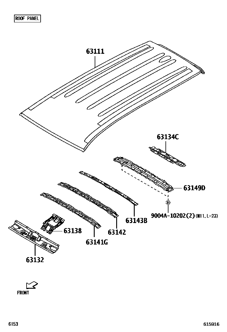 6153 — ROOF PANEL & BACK PANEL