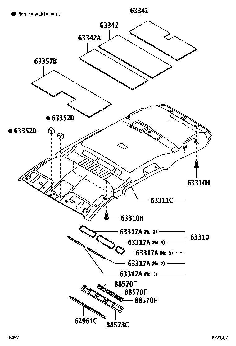 6452 — ROOF HEADLINING & SILENCER PAD