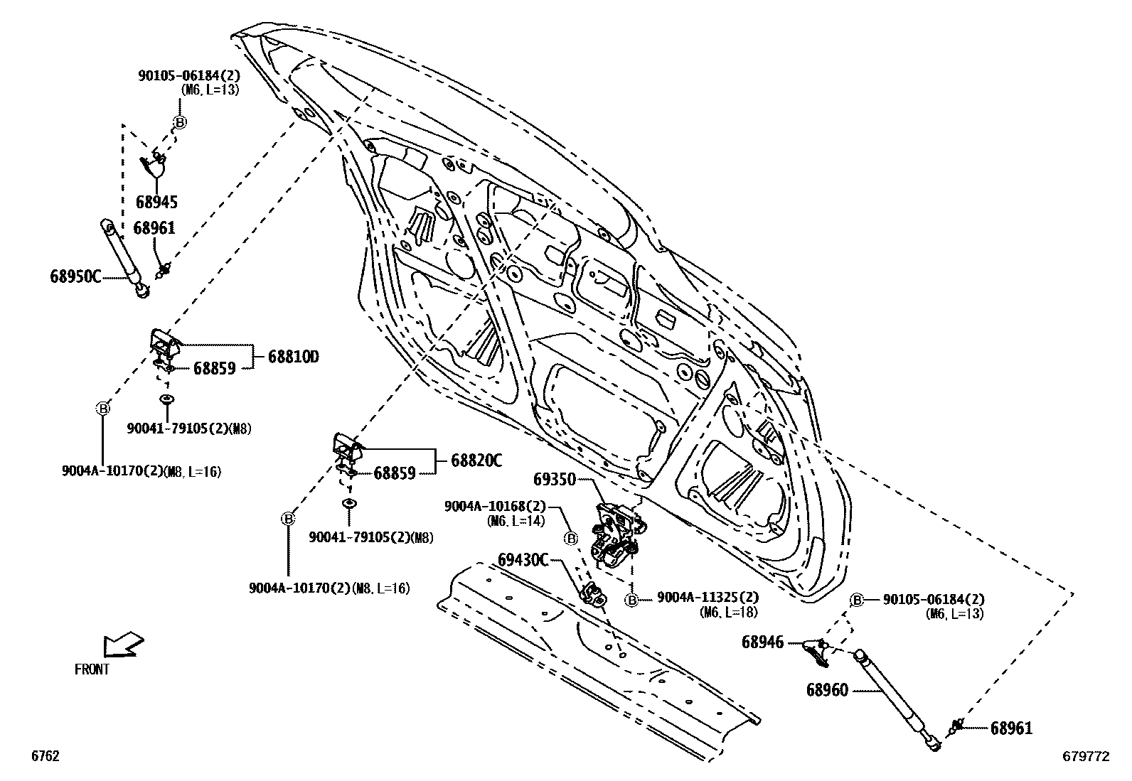 6762 — BACK DOOR LOCK & HINGE