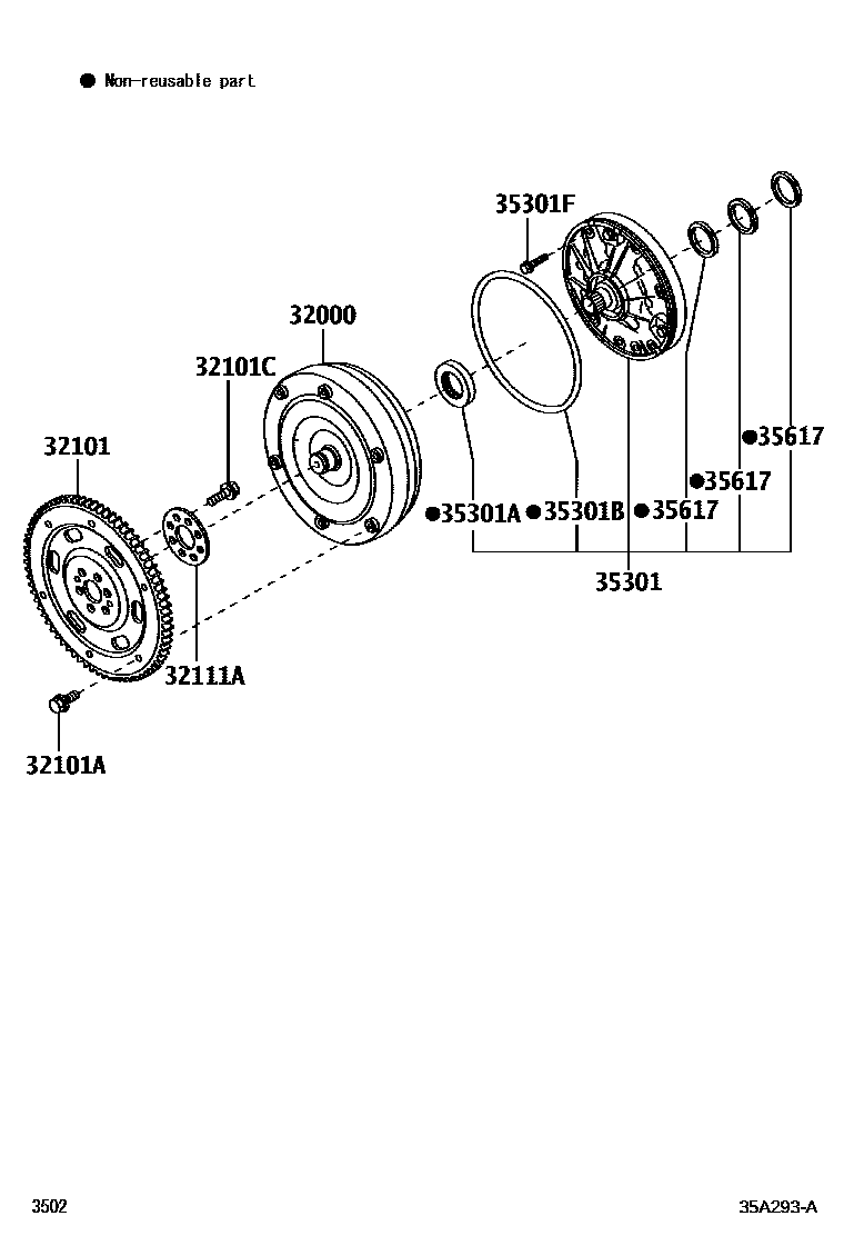3502 — TORQUE CONVERTER, FRONT OIL PUMP & CHAIN (ATM)