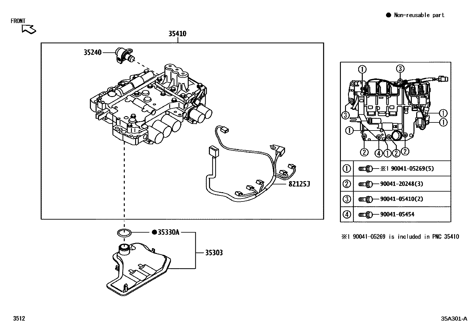 3512 — VALVE BODY & OIL STRAINER (ATM)