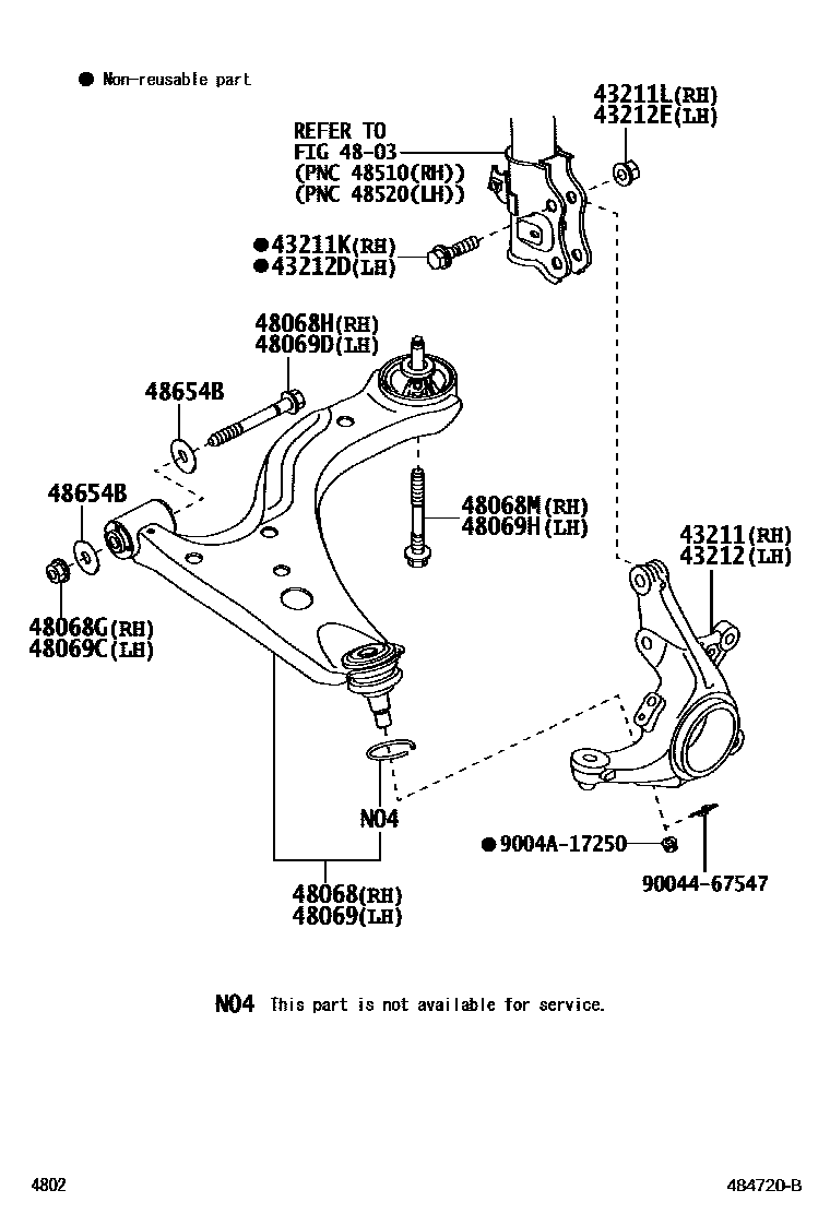 4802 — FRONT AXLE ARM & STEERING KNUCKLE