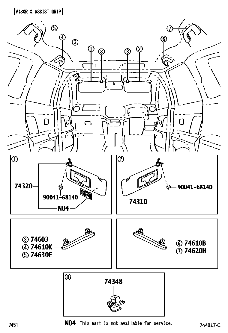 7451 — ARMREST & VISOR