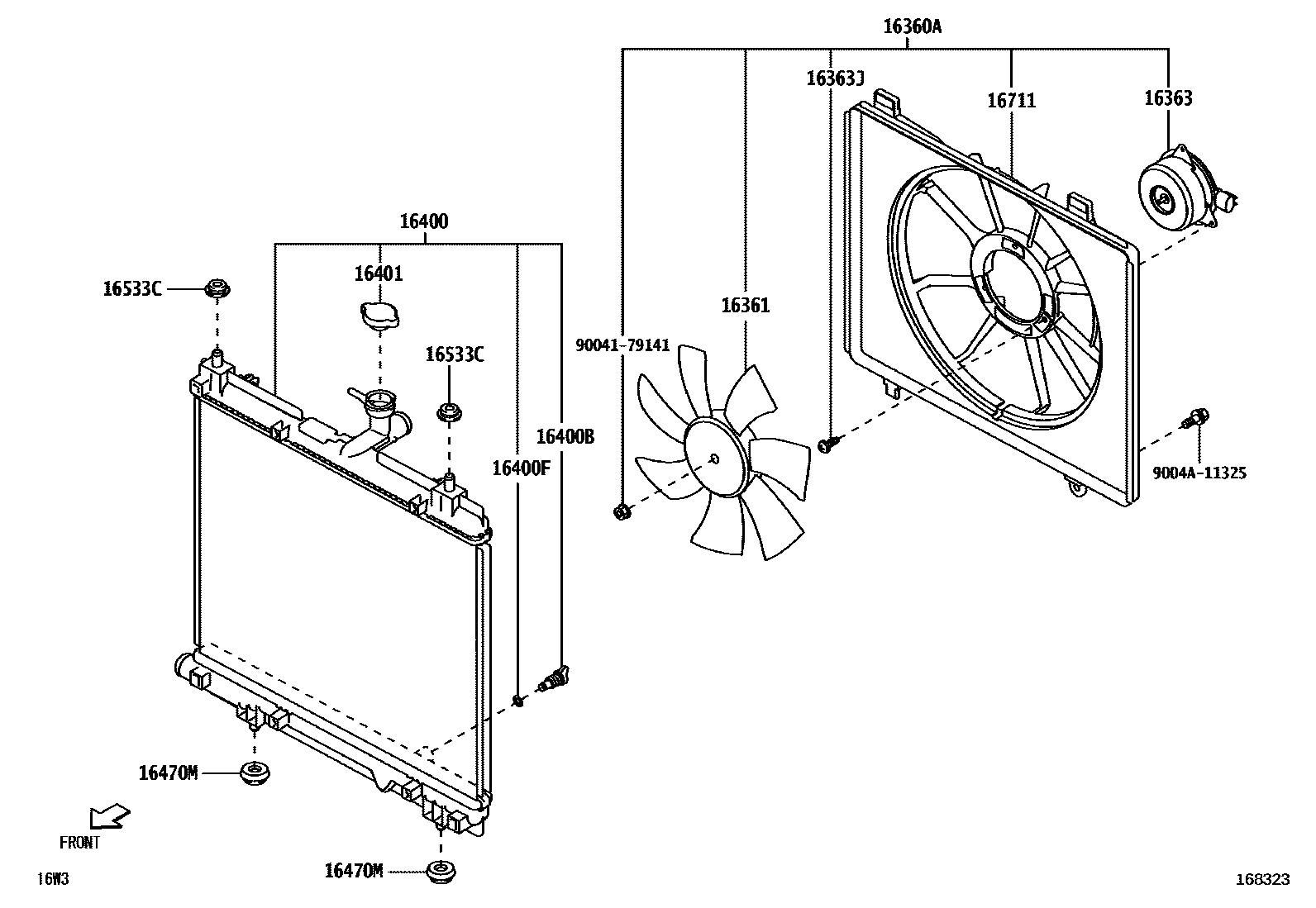1603 — RADIATOR & WATER OUTLET