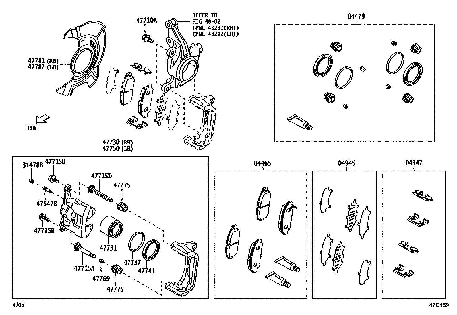 4705 — FRONT DISC BRAKE CALIPER & DUST COVER