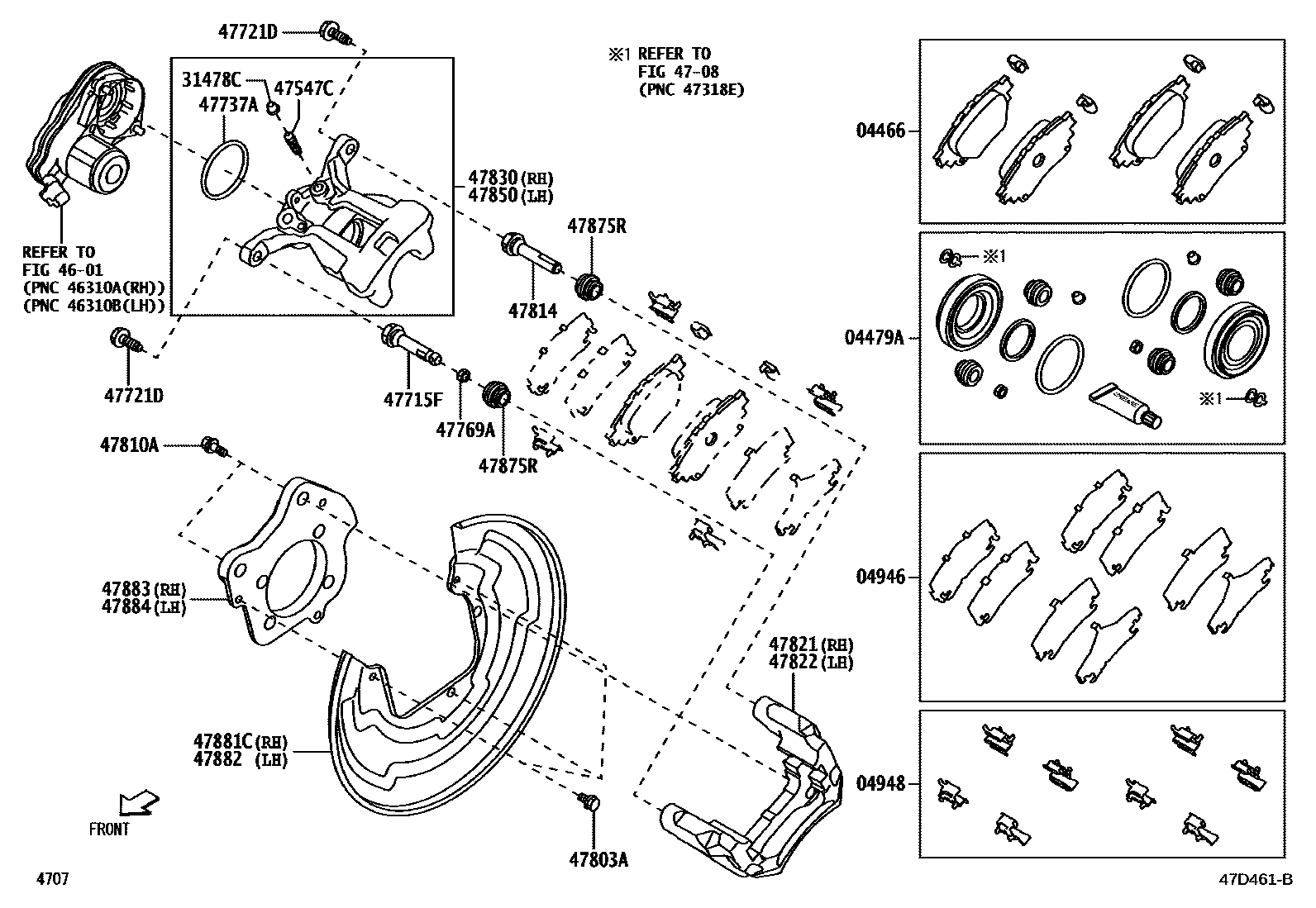 4707 — REAR DISC BRAKE CALIPER & DUST COVER