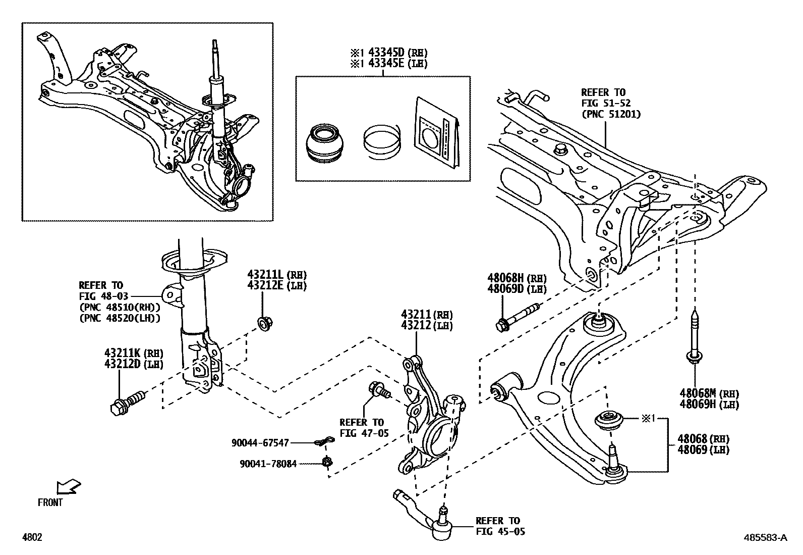 4802 — FRONT AXLE ARM & STEERING KNUCKLE