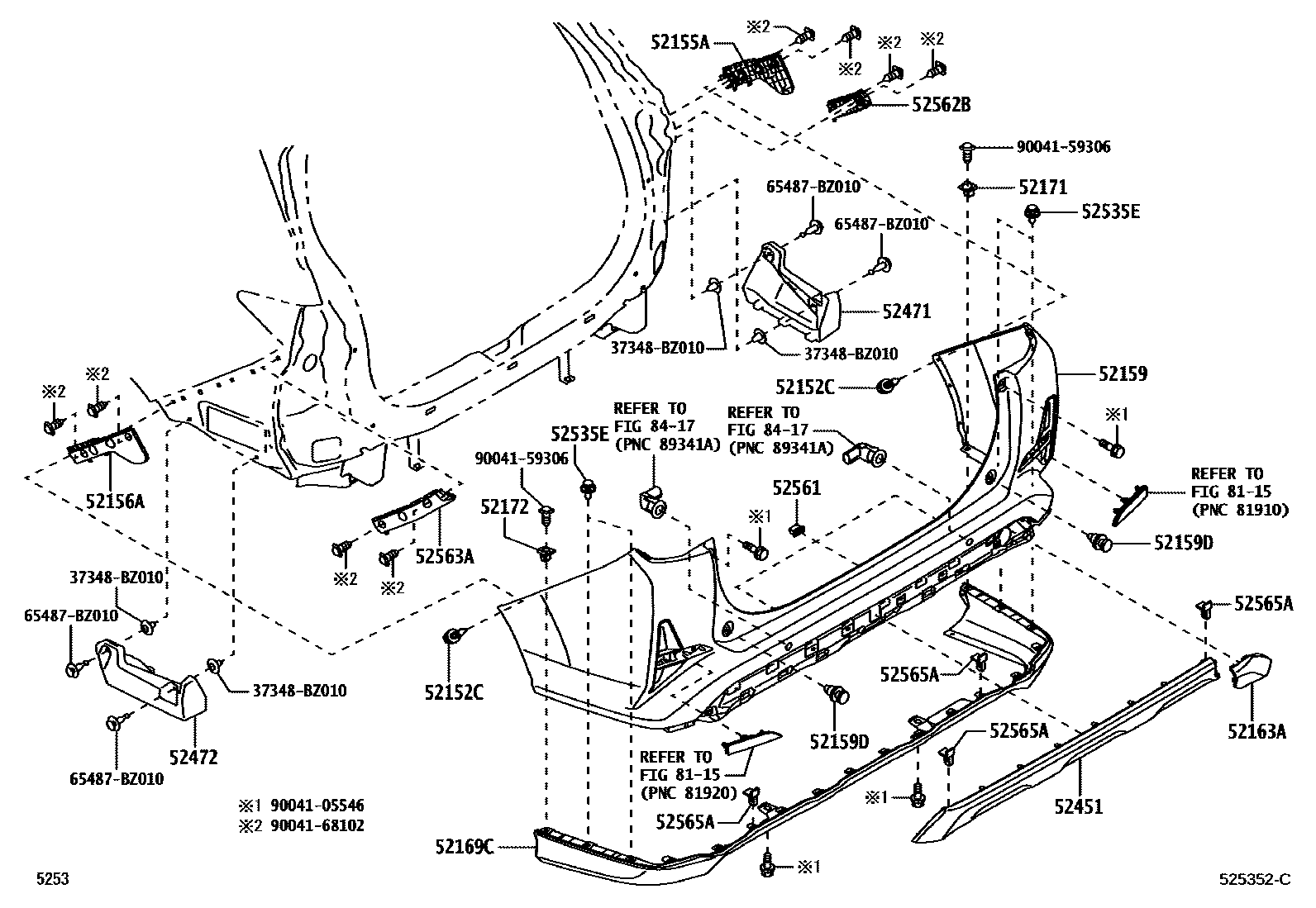 5253 — REAR BUMPER & BUMPER STAY