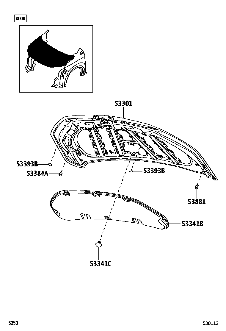 5353 — HOOD & FRONT FENDER