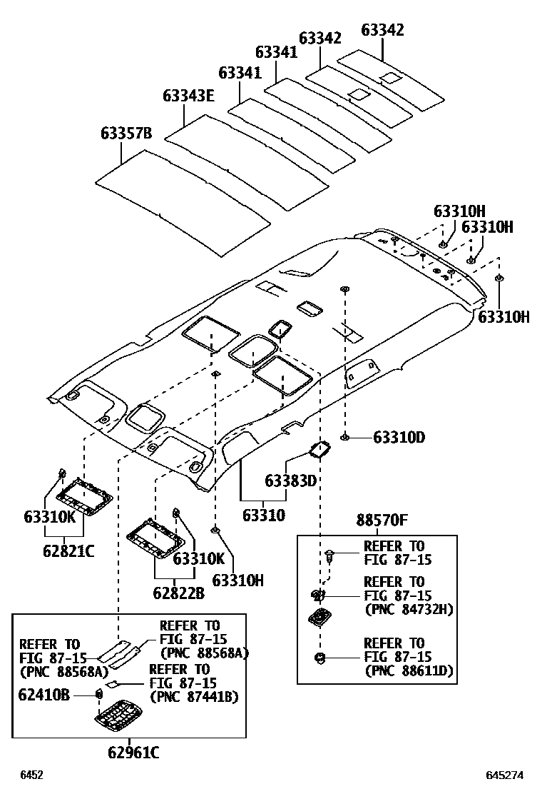 6452 — ROOF HEADLINING & SILENCER PAD
