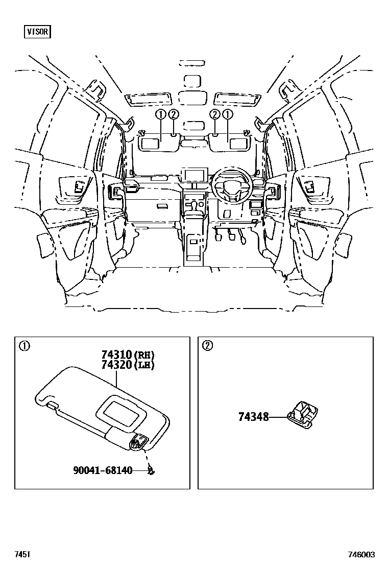 7451 — ARMREST & VISOR