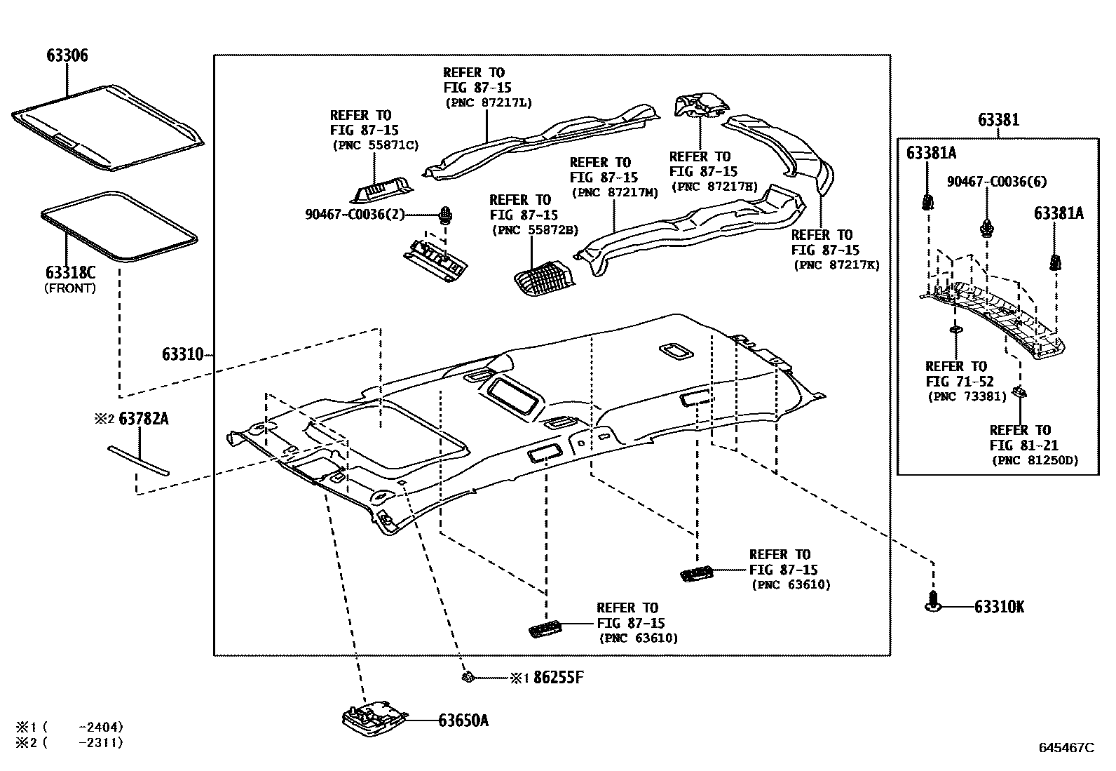6452 — ROOF HEADLINING & SILENCER PAD