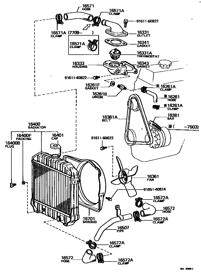 1603 — RADIATOR & WATER OUTLET