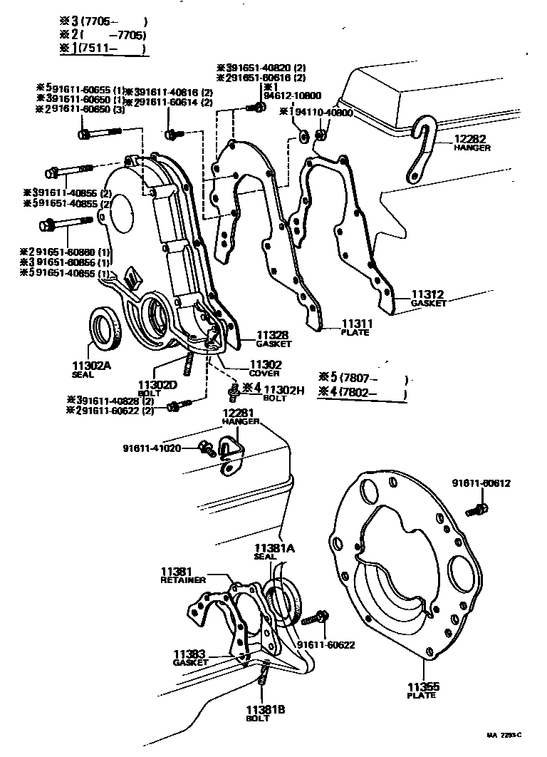 1106 — TIMING GEAR COVER & REAR END PLATE