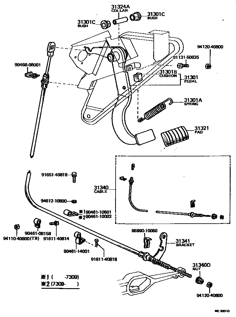 3102 — CLUTCH PEDAL & FLEXIBLE HOSE
